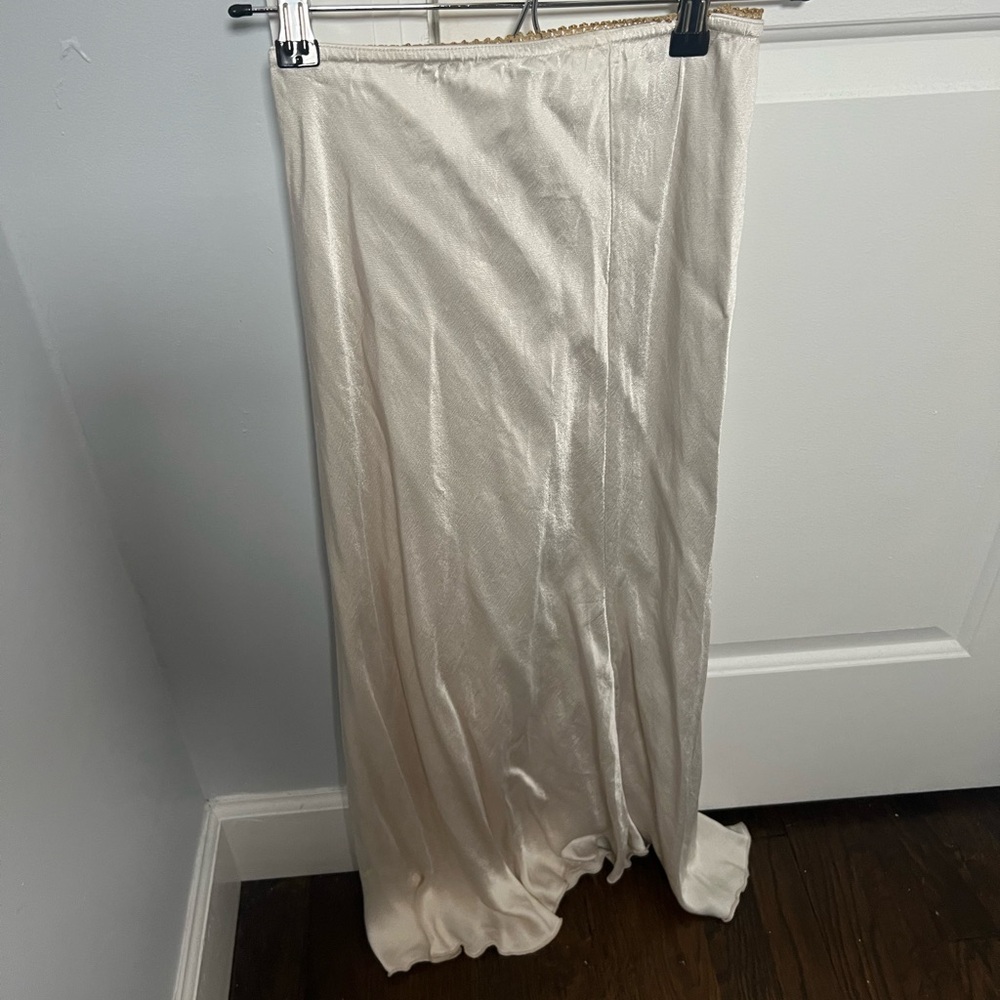 silk midi skirt